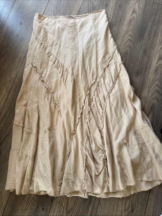 Isabella Bird Dresses & Skirts - Isabella Bird Women's Linen  maxi Skirt size 12 neutral tan color
